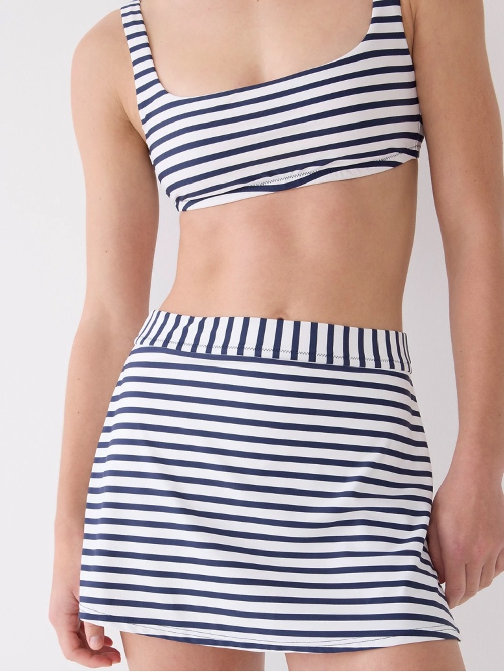Brand New J. Crew White Navy Classic Stripe Heritage Swim Skirt